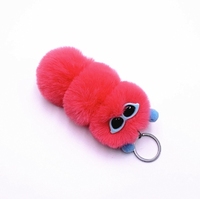 Nouveau porte-clés lumineux en peluche douce en forme de chenille mignonne, couleur bonbon, accessoires de voiture