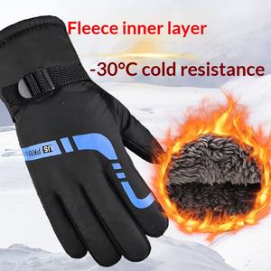 Op maat gemaakte tweekleurige waterdichte gespleten vinger skihandschoenen met verstelbare boord, touchscreen compatibel, lichtgewicht en duurzaam - Product Image 3