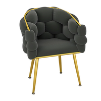 Chaise à bulles lumineuse de luxe pour Nail Art Tabouret de maquillage avec dossier de coiffeuse pour la maison, le bureau et le salon