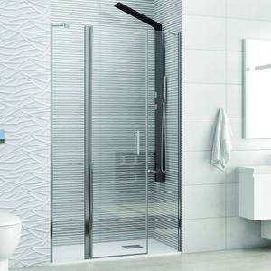 Kamalu KPX6000 moderna cabina doccia senza cornice 140cm con porta a battente e 2 pannelli laterali fissi per bagno - Product Image 1