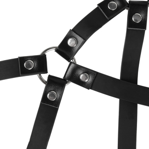 Pantalon ajustable en PU à rivets pour bondage SM, vêtements de contrainte pour cosplay, tenue de soumission MUQU Noir - Product Image 4