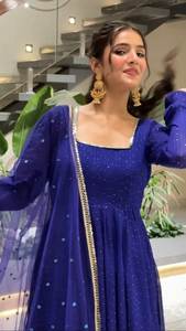 Elegant Georgette Dress Set Sequence & Mirror <b>Magic</b> Anarkali Lehenga & Dupatta Salwar Saree Lehenga <b>Model</b> Number - Product Image 3