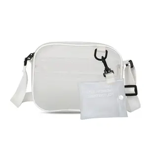 여성 방수 젖빛 투명 허리 가방 pvc 투명 어깨 가방 메신저 가방