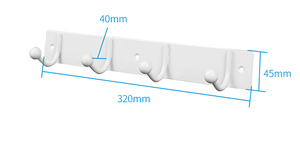 Perchero de metal montado en la pared de 4 cabezales Ganchos para ropa montados en tornillos - Product Image 2