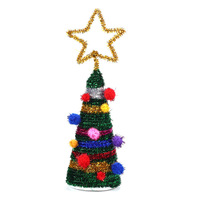 Kit de Bricolage pour Ornements de Bureau en Peluche et Décorations de Sapin de Noël avec Bâtonnets Scintillants, Jouets Éducatifs pour Enfants