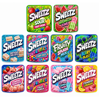 Sacs Mylar personnalisés 3.5g avec boîte, pochettes verticales anti-odeur à fermeture éclair, emballages exotiques Cali Packs 3.5g, sacs Mylar découpés sur mesure
