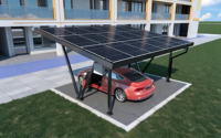 HBGenix X-03 Système solaire pour carport de caravane à structure en acier, design moderne, installation facile, durée de vie de 20 à 25 ans, ouvert