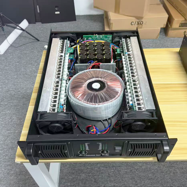 Professional-grade Class H 3U 2000W High-power Stereo Active Metal AC Amplifier with Pure Copper Transformer 8 Ohm