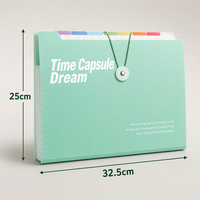Dossier accordéon extensible A4 en PP personnalisé, 5, 8 ou 13 pochettes, avec bande élastique et double fermeture à pression, onglets d'indexation colorés, pour bureau, OEM