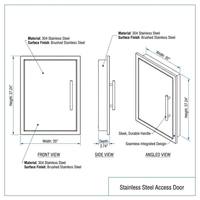 Porte d'accès simple professionnelle en acier inoxydable 304 pour îlot de cuisine extérieur et station de rangement encastrée