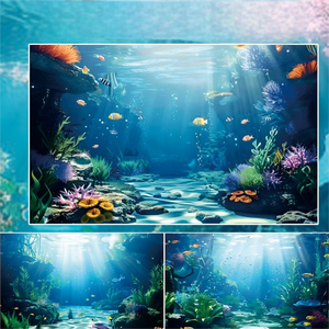 Peces de acuario Art Deco de PVC impresos personalizables para pegatinas decorativas autoadhesivas - Product Image 3