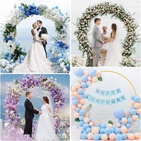 Support d'arche photo rond en métal doré, support d'arche pour ballons, décoration de fête de mariage et d'anniversaire