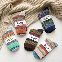 Vente en gros de chaussettes en laine mérinos confortables et personnalisées pour maison printemps-hiver avec motifs floraux