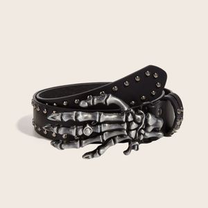 Style Gothique Squelette Main Conception Punk Rock Rivet Oeillet Ceinture avec Boucle Personnalisé Unisexe PU Cuir Ceintures Jeans - Product Image 5