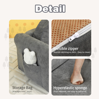 Canapé 2-en-1 pour enfants, meuble de salon, chaise en mousse avec lit ouvert rabattable, adapté aux tout-petits, pour l'école ou la maison