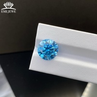 EMEJEWE Diamant de laboratoire bleu certifié IGI VVS2 EX 10,92 ct, couleur vif brillant, pierre précieuse en vrac pour la fabrication de bijoux sur mesure