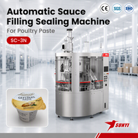 Machine de remplissage et de scellage automatique rotative pour pâte de volaille, 180 CPM, haute précision, SUS304, certifiée CE ISO