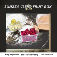 Sunzza En gros Boîte de conditionnement en plastique PE transparente, de qualité alimentaire, jetable, à paroi mince, pour bonbons, aliments secs et coupés frais, à emporter