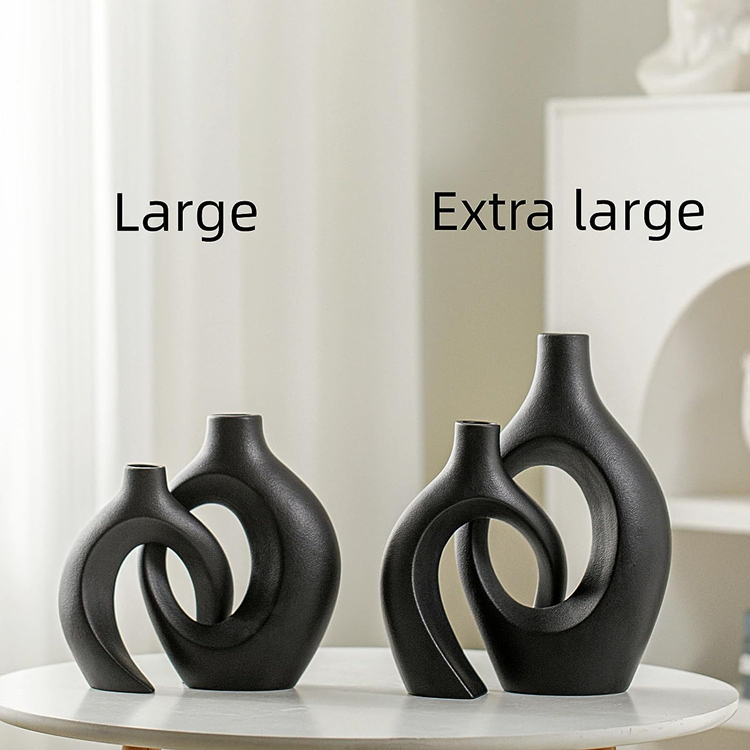 black tall stone vase