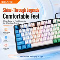 Clavier mécanique optique filaire F97A, 97 touches, en alliage, rétroéclairage RGB, touches PBT translucides, pour PC de jeu, Plug & Play, USB, Hot-Swap, Gamer