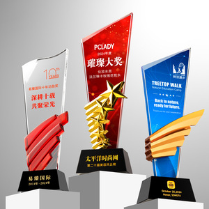 Crystal <b>Trophy</b> With Laser <b>Engraved</b> Logo For Awards Ceremony Business Gift Durable Material Uv Printing Feature - Product Image 3