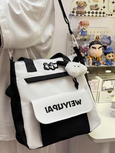 New Style Student <b>Backpack</b> with Nylon Lining Zipper Closure <b>Large</b> Capacity Stylish Lightweight Dual-Shoulder Canvas Unisex Bag - Product Image 5