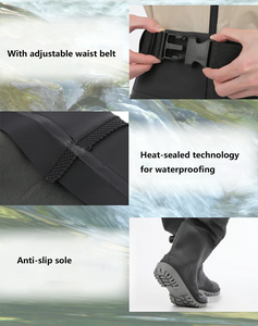 Pantalon de pataugeoire imperméable pour hommes avec semelle extérieure en caoutchouc durable Waders de pêche pour la chasse et le travail en plein air - Product Image 6