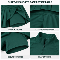 Robe de tennis personnalisée pour femmes, manches longues, demi-zip, plissée, avec short intégré pour les matchs de tennis