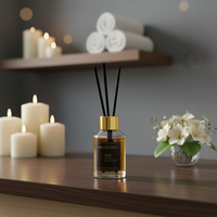 Diffuseur d'ambiance écologique avec bâtonnets en rotin et flacon en verre pour parfumer la maison – Parfum et taille personnalisables – Lavande – Non toxique