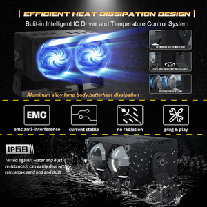 Feux antibrouillard <span class=keywords><strong>LED</strong></span> universels de haute qualité pour pare-chocs avant, modèle Senna-X2PLUS, feux jaunes - Product Image 5