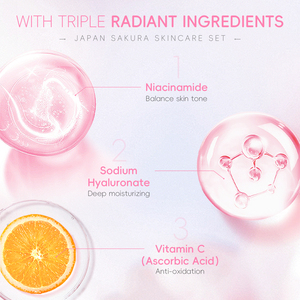Produits faciaux Laikou Japan Sakura hydratants, anti-âge, éclaircissants et réparateurs, ensemble de soins professionnels pour la peau, 6 pièces - Product Image 3