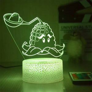 Figurines de jeu Plants vs Zombies, <span class=keywords><strong>lampe</strong></span> de bureau <span class=keywords><strong>à</strong></span> illusion LED - Product Image 5