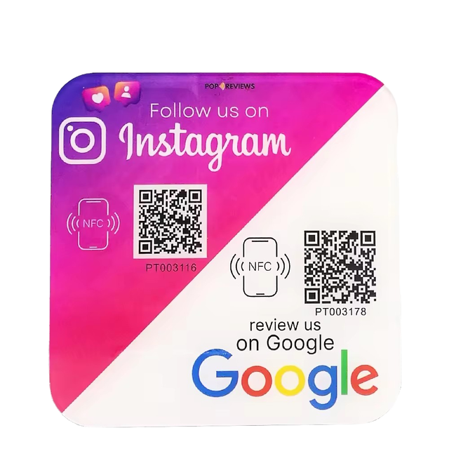 SMA-FLAX Custom Acrylic NFC Waterproof Review Stand Table Display QR Code for Google Review Restaurant Menu