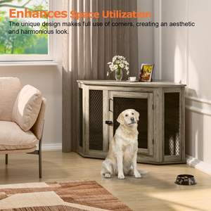 Cuccia per Cani da Interno, Arredamento per Cani Piccoli, Medi e Grandi, Moderna Casa Decorativa in Legno per Animali Domestici, Gabbia per Cani - Product Image 3