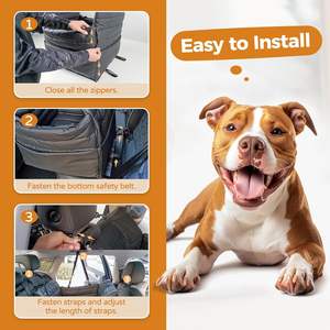 Luxuriöser Multifunktionaler Hunde-Autositz, Rechteckiges Reise-Haustierbett mit Rutschfester Unterseite, Abnehmbar, Waschbar, Einfarbig, im Karton Verpackt - Product Image 6