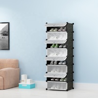 Étagère à chaussures moderne en plastique, convertible, extensible et pliable, pour la maison et le salon