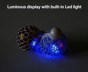 Pelota Antiestrés de Malla de 5cm con Cuentas Coloridas, Pelota de Uva para Apretar, Juguete Sensorial Creativo para Aliviar la Ansiedad - Product Image 2