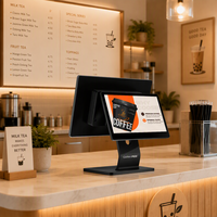 Système POS tout-en-un innovant sans ventilateur de 15,6 pouces, directement de l'usine, avec Windows 11, support VESA, corps entièrement en aluminium