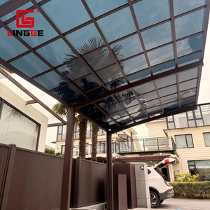 Offre Spéciale – Auvent d'entrée de parking personnalisable en alliage d'aluminium, résistant à la neige, robuste, durable, protection UV, pour deux voitures - Product Image 2