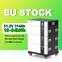 Batterie solaire empilable Delongtop 51.2V 314AH 15KWH 16KWH LiFePO4 Lithium Iron pour stockage d'énergie domestique