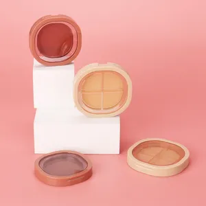 OMI Recyclable Transparent Compact Four Pan Single Pan Empty Powder Case Eyeshadow Blush Packaging Case Customize Printing Logo