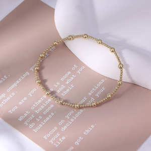 Fine Permanent Jewelry 14k <strong>Gold</strong> Filled <strong>Beaded</strong> <strong>Bracelet</strong> 925 Sterling Silver Beads <strong>Bracelets</strong> for Women Gifts Wholesale - Product Image 6