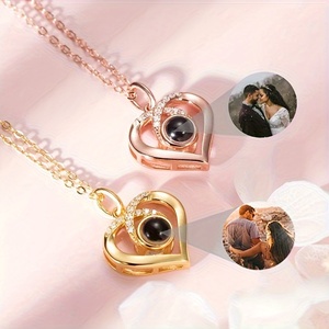 Collier <span class=keywords><strong>Photo</strong></span> de Projection Cœur Personnalisé OEM, Bijou Pendentif à Projection d'Image d'Amour - Product Image 2