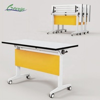 Table de conférence pliable à livraison rapide, design à plateau rabattable, bureau portable pour réunions