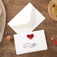 Carte de vœux Saint-Valentin 520, petite carte en carton faite à la main, imprimée avec un message de gratitude et un cœur, avec enveloppe