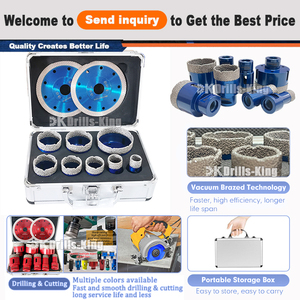 Bộ 10 mũi khoan kim cương hàn chân không M14, bộ dụng cụ khoan lỗ kim cương cho gạch men, đá granite, đá cẩm thạch - Product Image 4