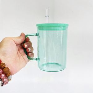 Mug coloré transparent effet dégradé en verre gelée de 17 oz pour sublimation, avec couvercle en plastique PP, pour chocolat chaud et café, idéal pour le camping – Expédié depuis notre entrepôt aux États-Unis - Product Image 5