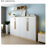 Lit mural pliable en bois sur mesure pour chambre à coucher, meubles intelligents, taille Queen, lit pliant caché