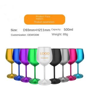 Aluminum Customized Logo Unbreakable Metal Cocktail Beer Red <b>Wine</b> Glasses <b>Goblet</b> for Outdoor Events Picnics Party - Product Image 2