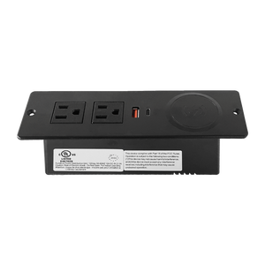 Lõm Máy tính để bàn Ổ cắm điện dải với USB 10 Wát Trạm Sạc không dây với 2 ổ cắm + 2 USB đồ nội thất Ổ cắm điện dải - Product Image 2